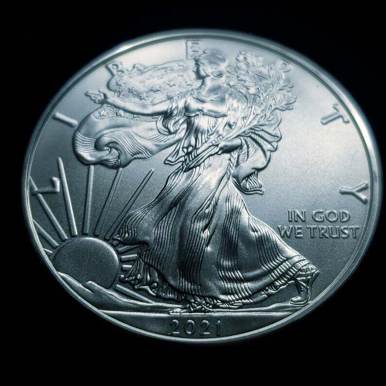 2021  American Silver Eagle BU  -  1 Oz .Silver-  . Type I    Lot#  366