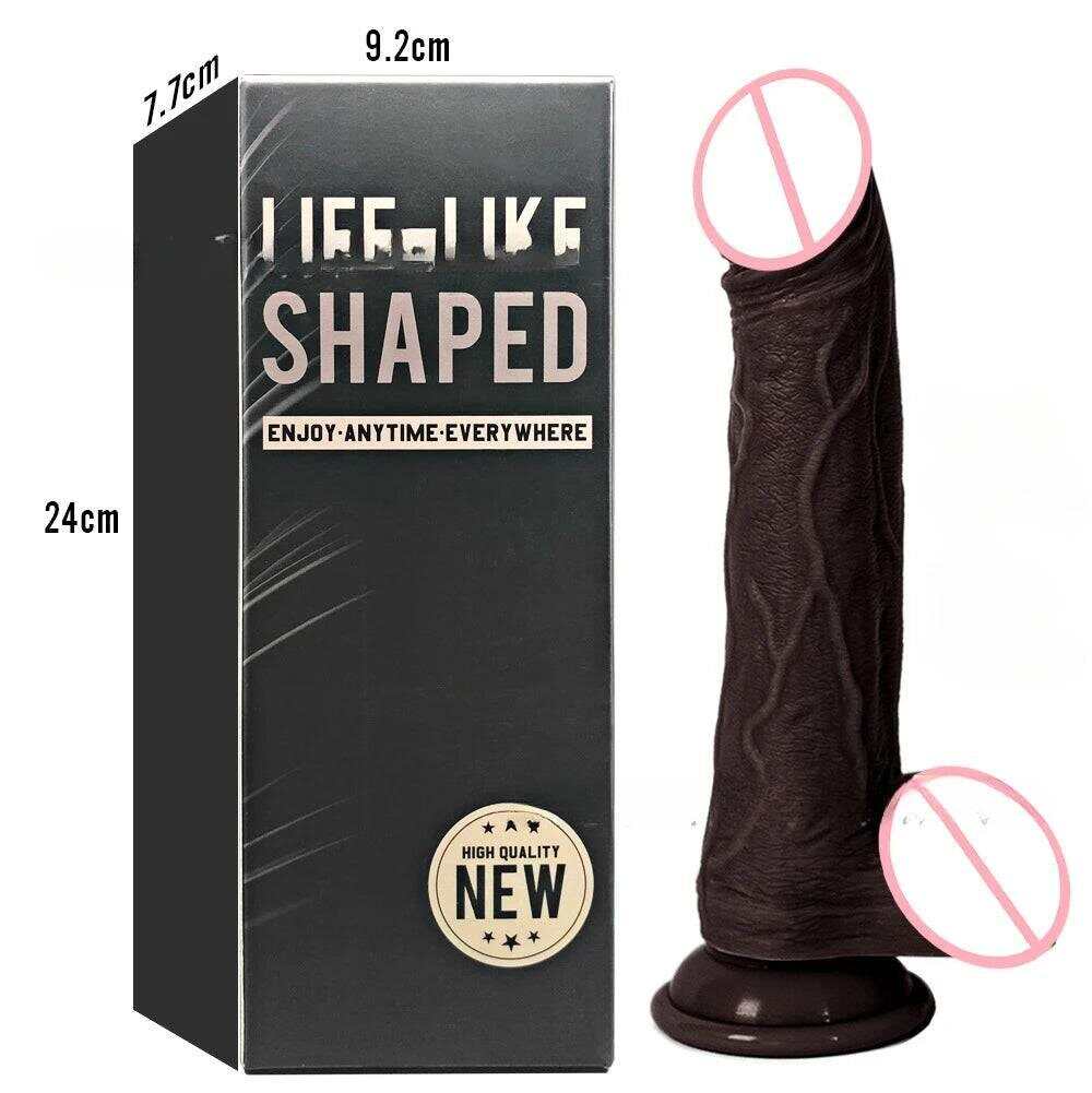 Black coffee colored simulated penis wireless telescopic rotating vibration adult and female sexual products