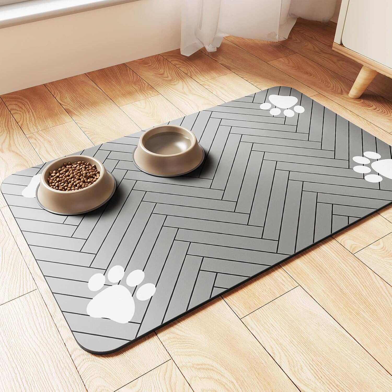 Pet Feeding Mat-Absorbent Pet Placemat for Food and Water Bowl, with Waterproof Rubber Backing, Quick Dry Water Dispenser Mat for Dog and Cat (20