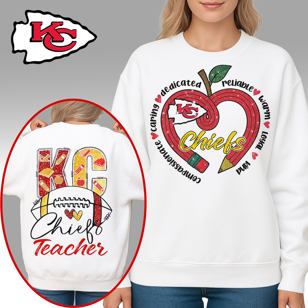 Kansas City Chiefs | Premium NFL Glitter Teacher Sweatshirt HI