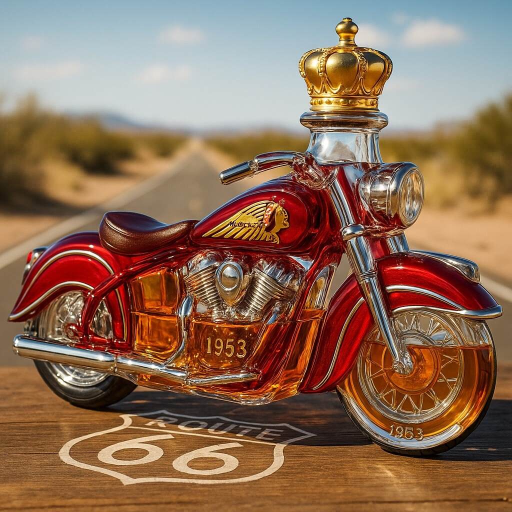 1953 Indian Chief Motorcycle Whiskey Bottle