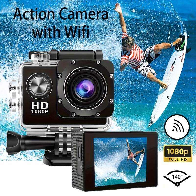 Action Camera (Built In 900 MA Battery) Action Camera Ultra HD Underwater Camera 140 Degree Wide-angle Lens 1181.1 Inch Waterproof Action Camera WIFI Camera For Thanksgiving Christmas (two Options: With Card And Without Card)