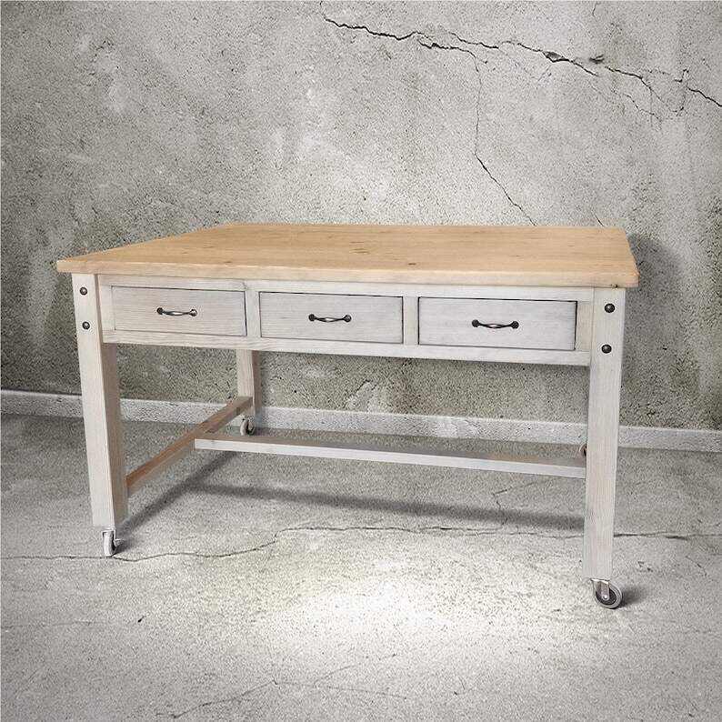 Kitchen Island, Farmhouse Kitchen, Butcher Block, Island, Table, Kitchen Table