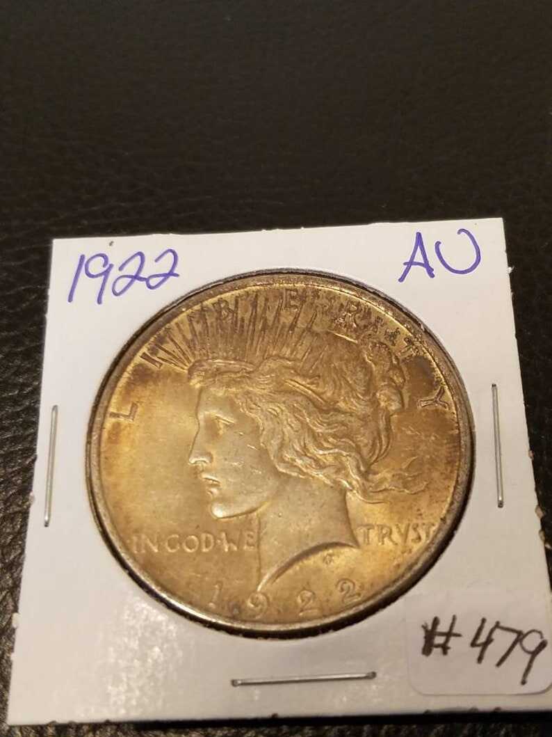 1922 Silver Peace Dollar AU/BU ! Toned! Lot# 479