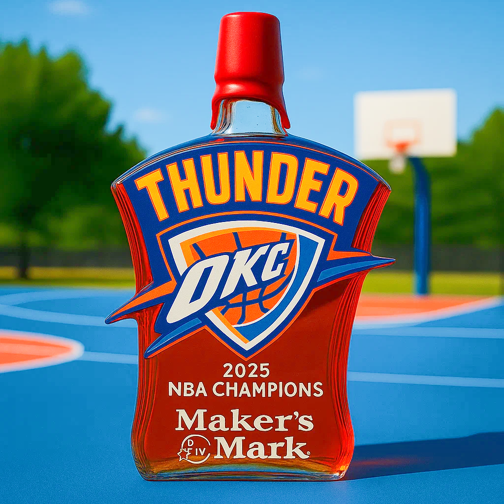 Thunder 2025 NBA Champion Whiskey Bottle