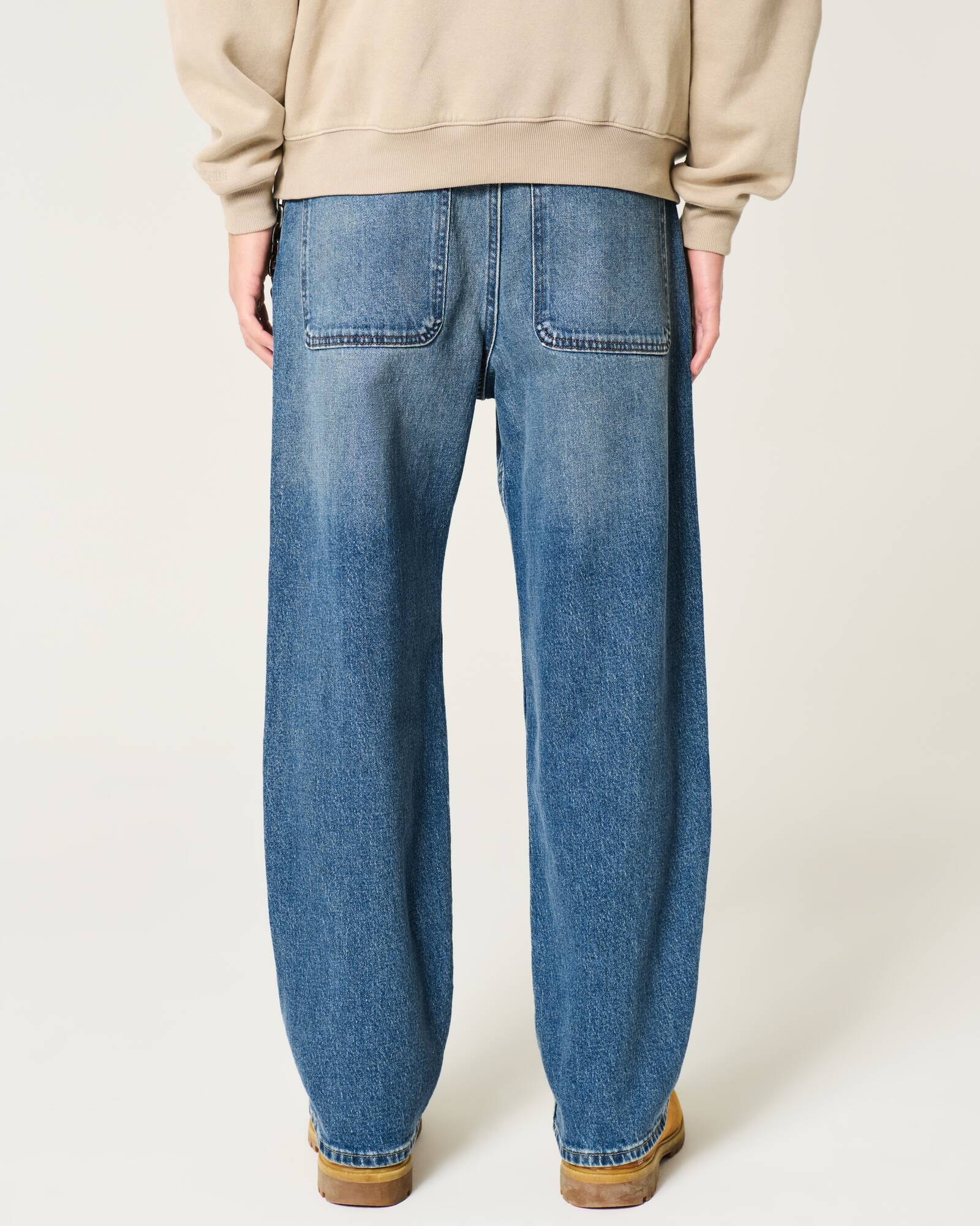Railroad Stripe Baggy Painter Jeans