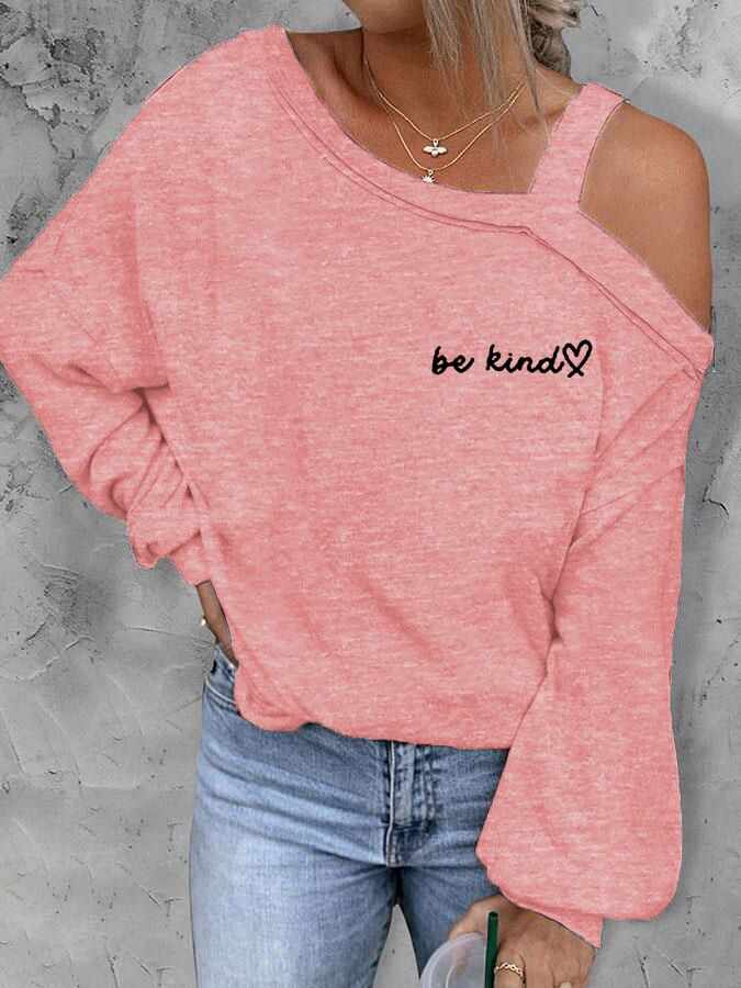 Women's Be Kind The World Is A Better Place With You In It Print Casual Balloon Sleeve T-Shirt