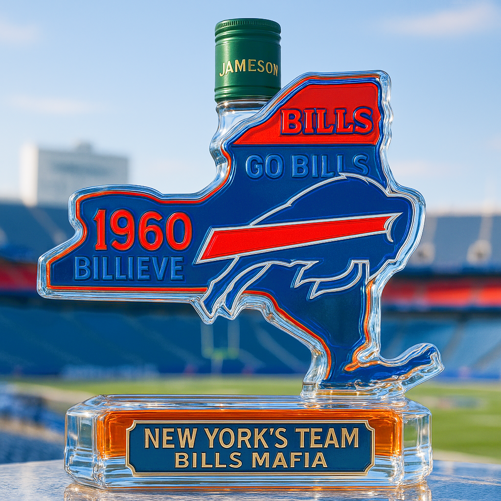 The home state of the Buffalo Bills Whisky Bottle