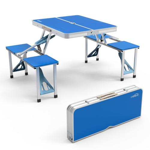 4 Ft Camping Picnic Table Set with 4 Seats
