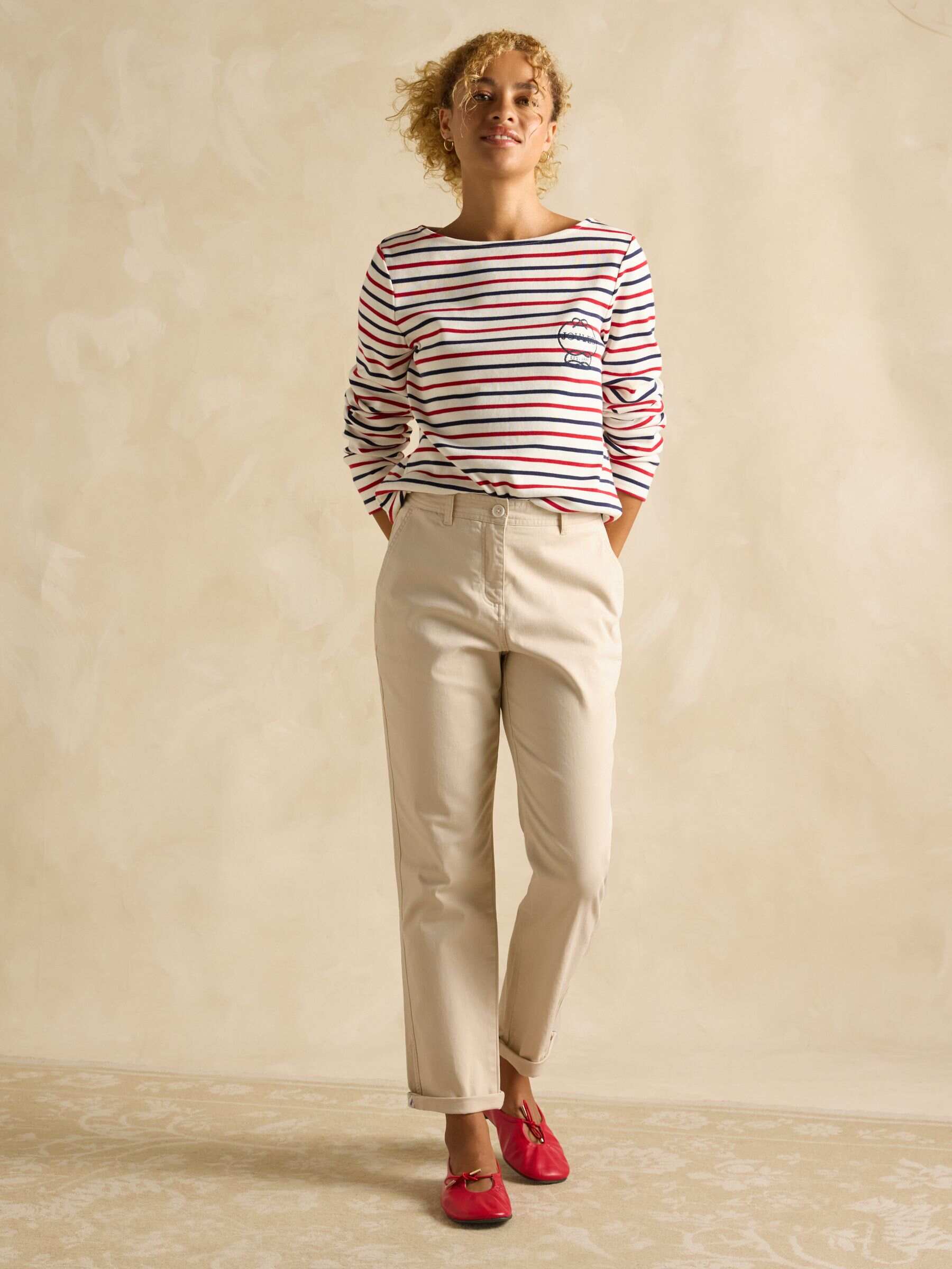 Slim Straight Sand Chino Trousers