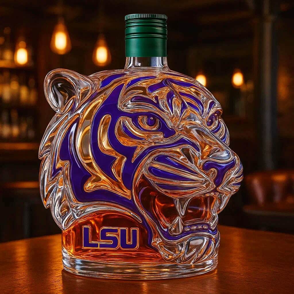 LSU Tigers Whiskey Bottle