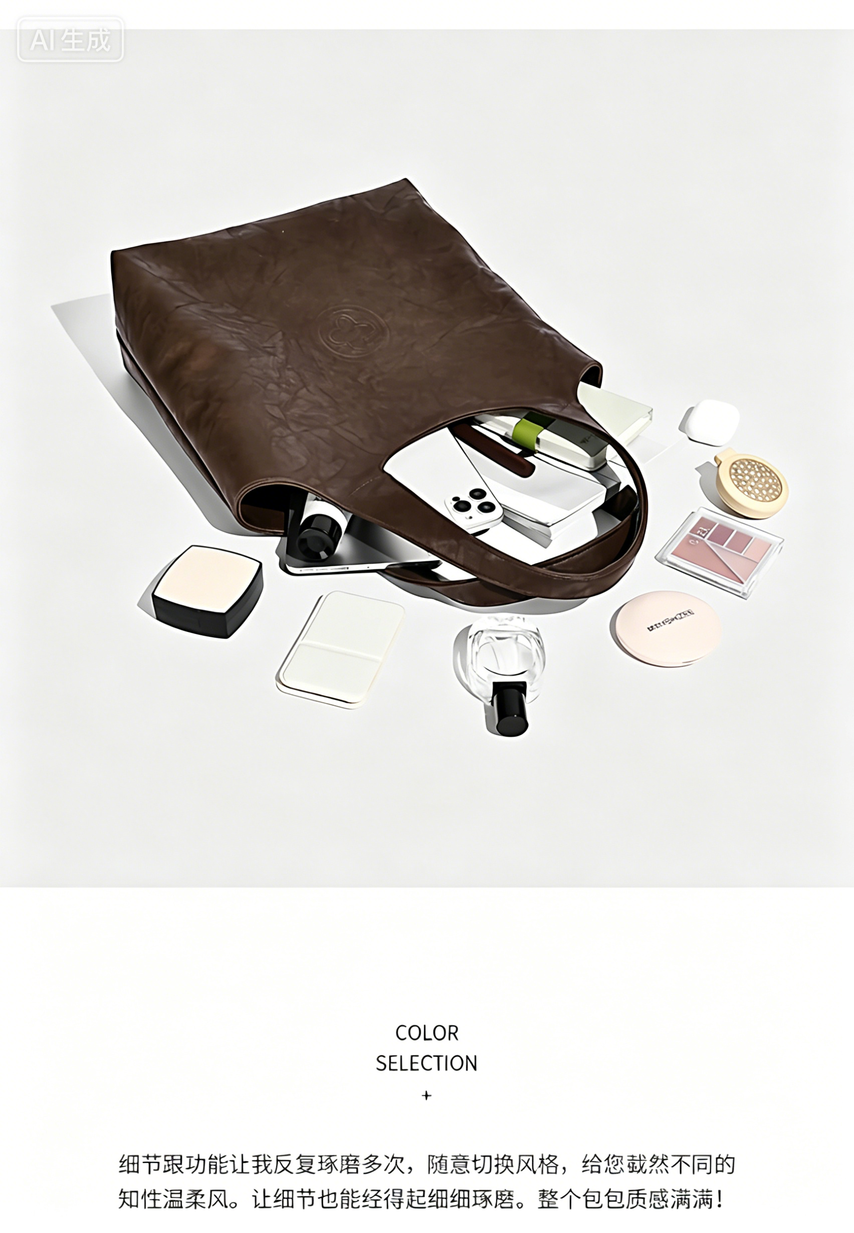 Fashionable womenbang with cowhide and classic design