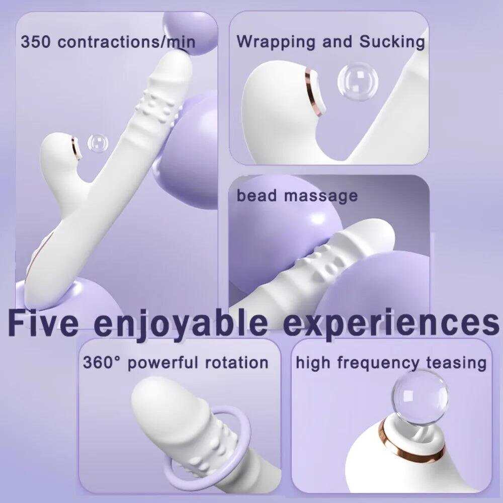 Multifunctional Suction & Licking Dildo – Thrusting Vibration Anal & Vaginal Stimulator