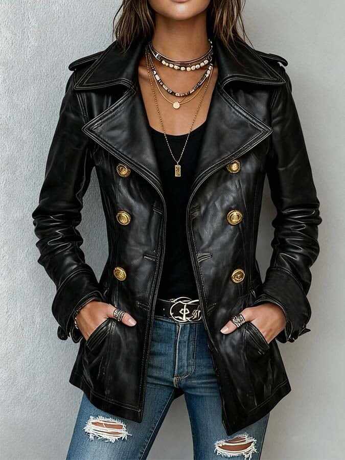 Women'S Casual Leather Jacket