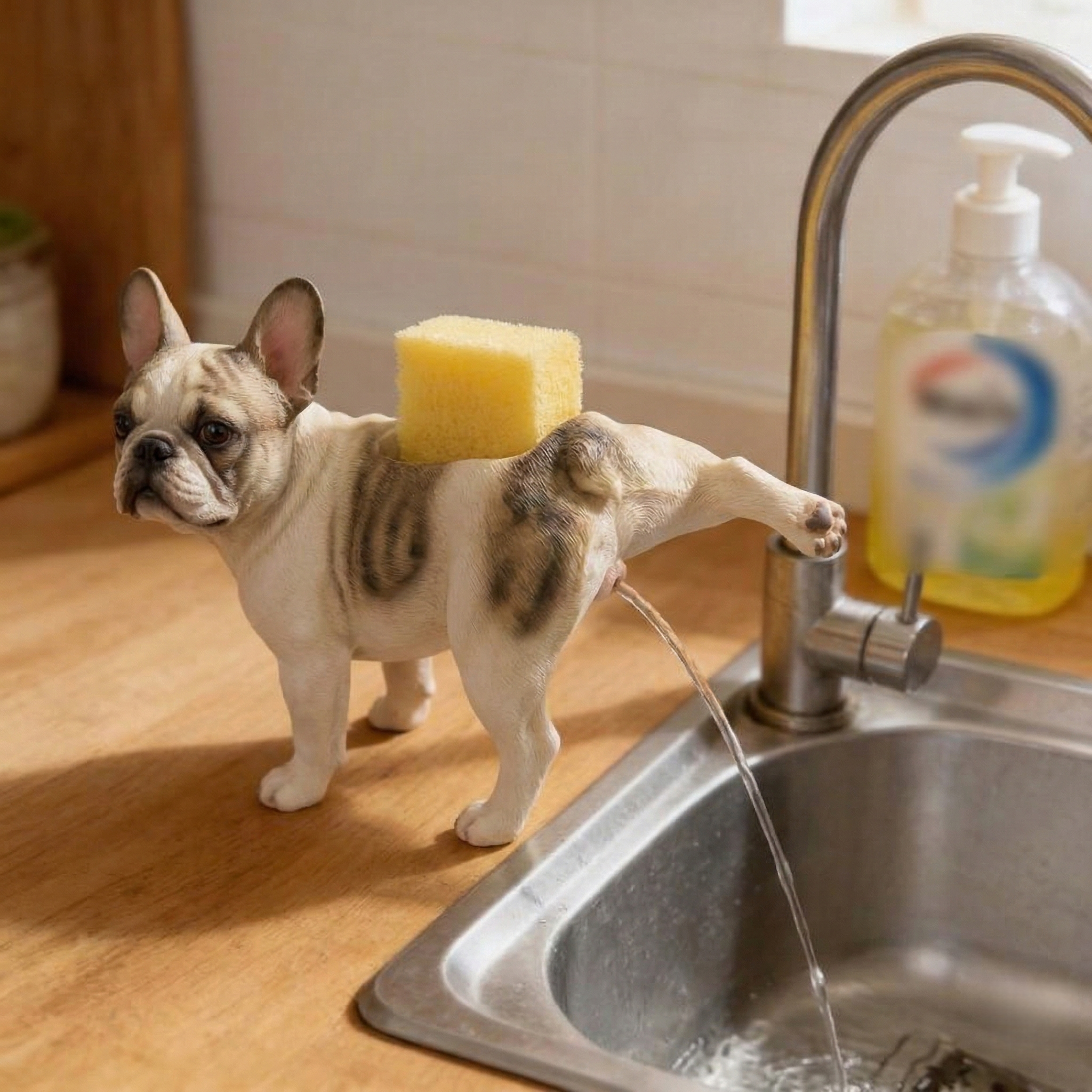 Funny French Bulldog Sponge Holder