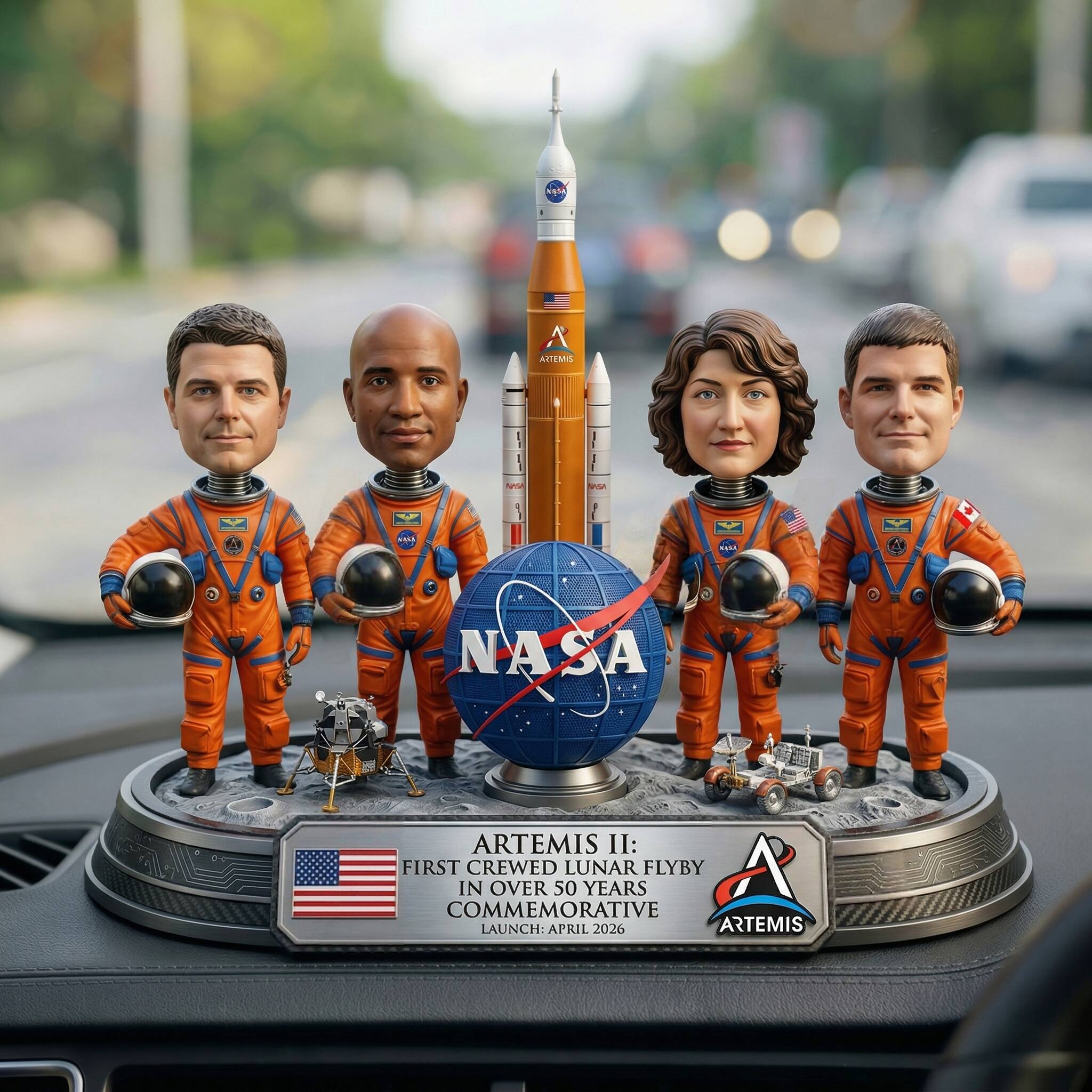 NASA Artemis II Crew – Historic Moon Mission Bobblehead Set 🌕🚀