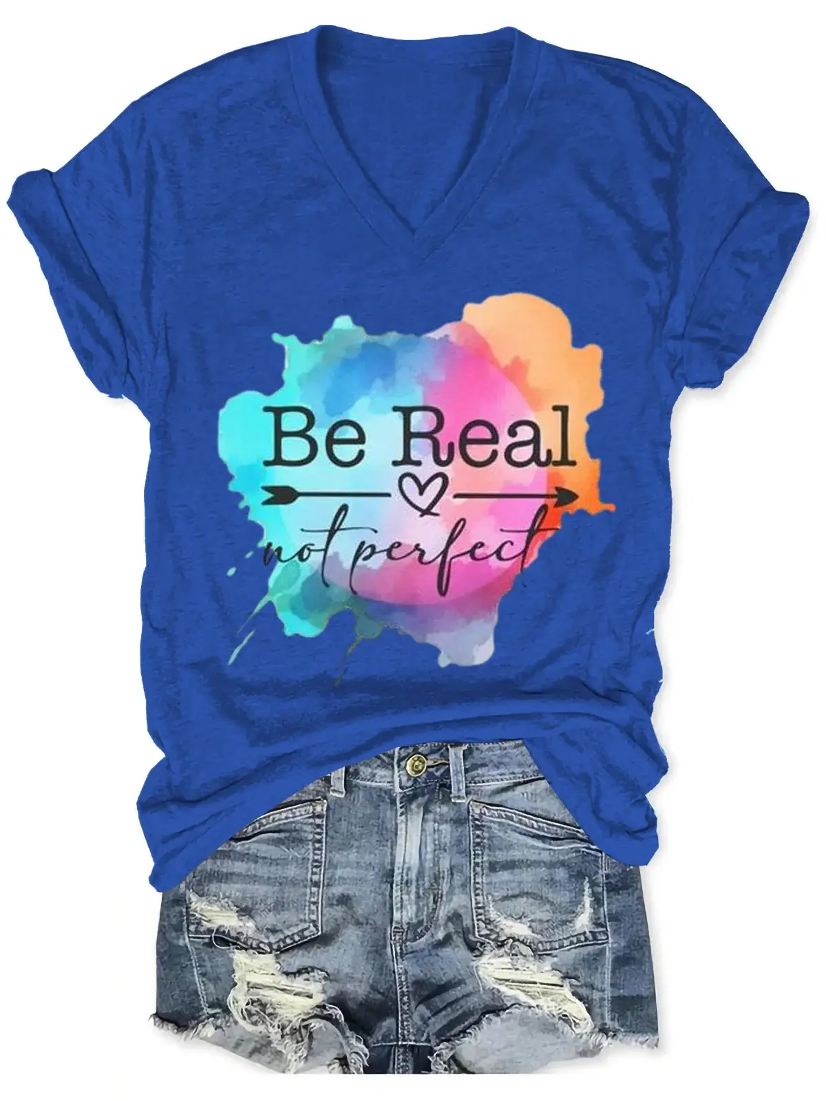 Be Real Not Perfect Art Casual T-shirt