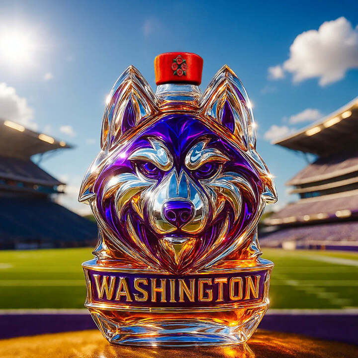 Washington Huskies Whiskey Bottle