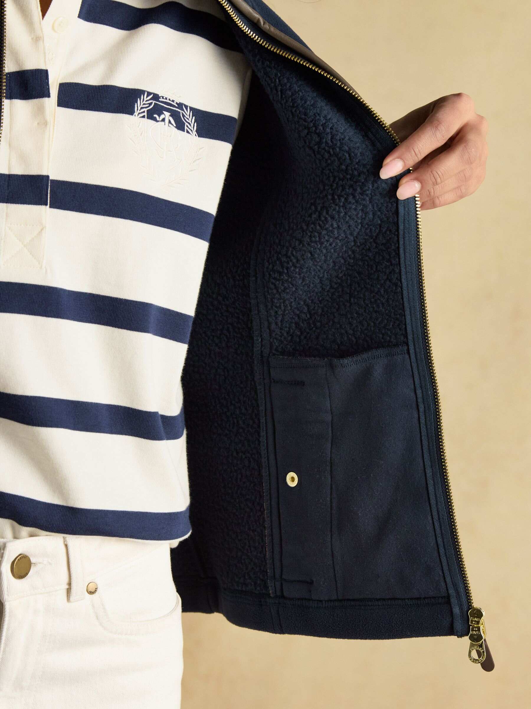 Heritage Navy Blue Fleece Gilet