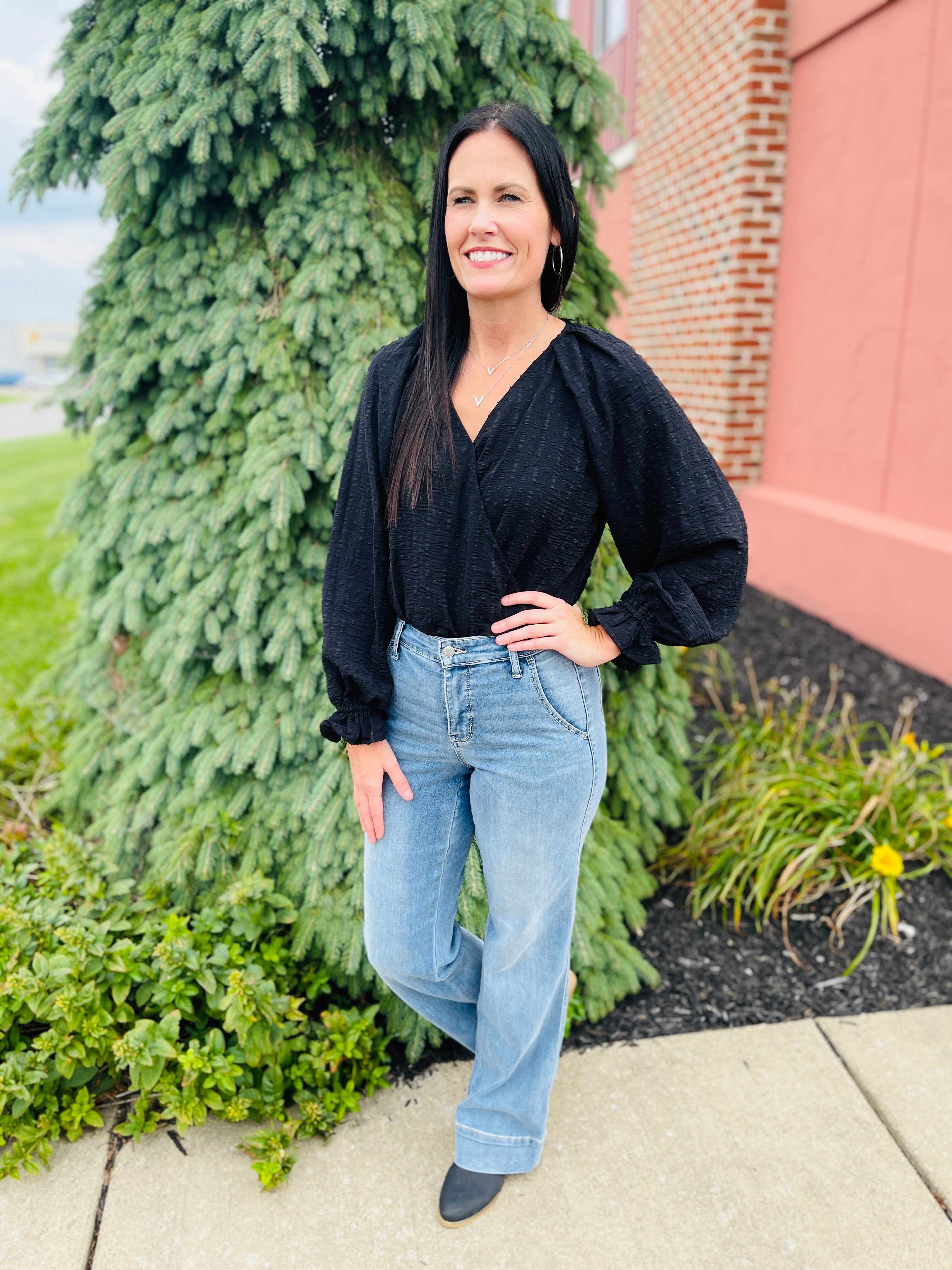 Plus/Reg Do It Again Mid-Rise Wide Leg Jeans