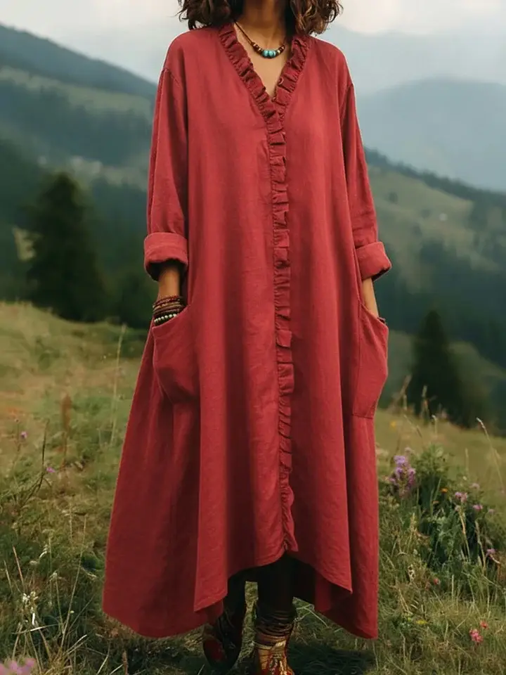 🔥Summer Arrivals🌟Vintage Lace V-neck Irregular Hem Dress