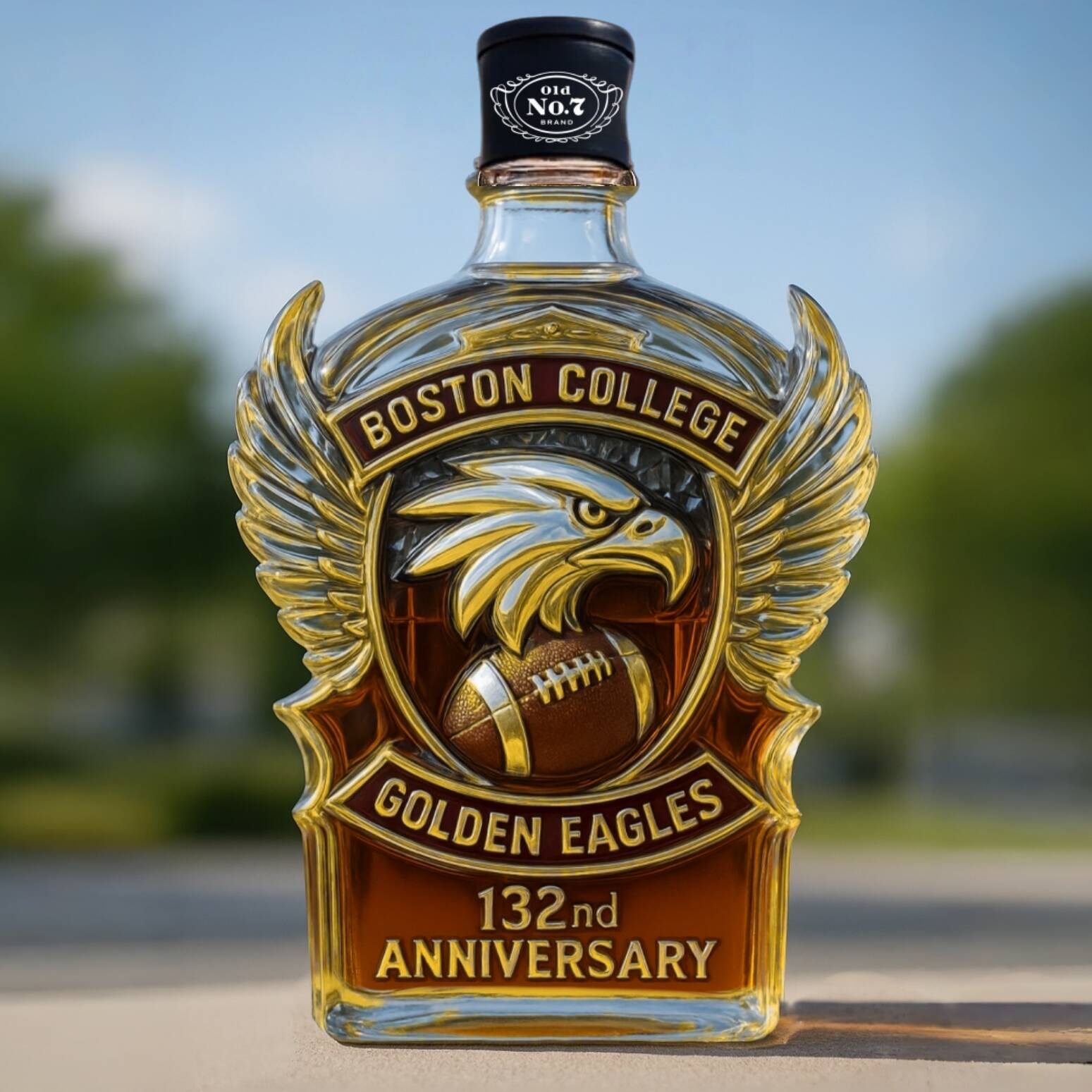 Golden Eagles 132nd Anniversary Whiskey Bottle