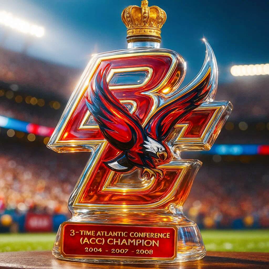 Boston College Eagles 3-time Atlantic Coast Conference (ACC) champion whiskey bottle