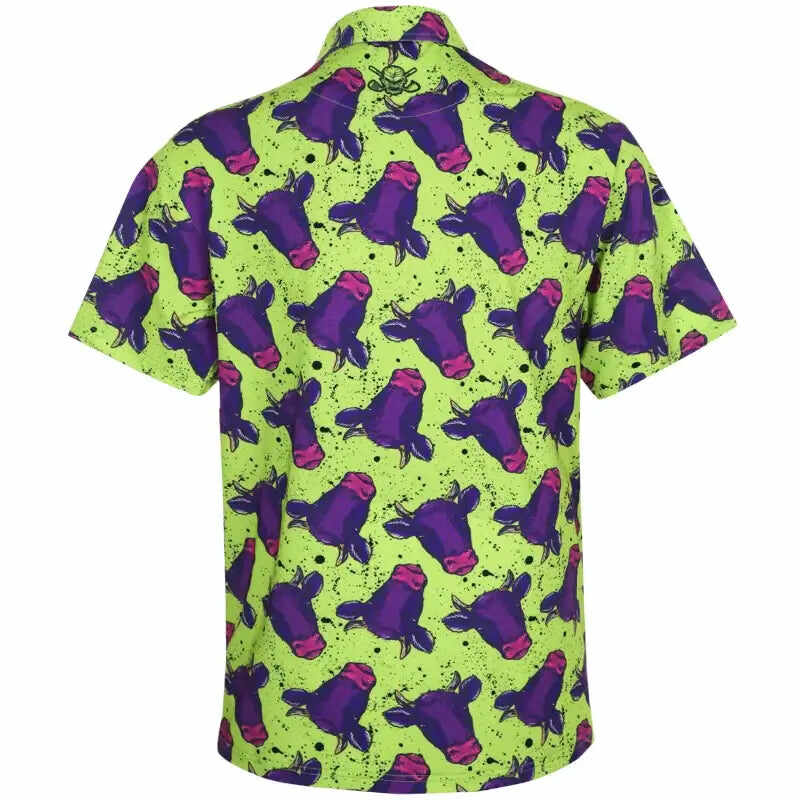 Party Animal Cool-Stretch Men's Golf Shirt (Cow)