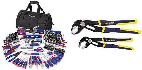 W009037A 322-Piece Home Repair Hand Tool Kit Basic Household Tool Set with Carrying Bag
