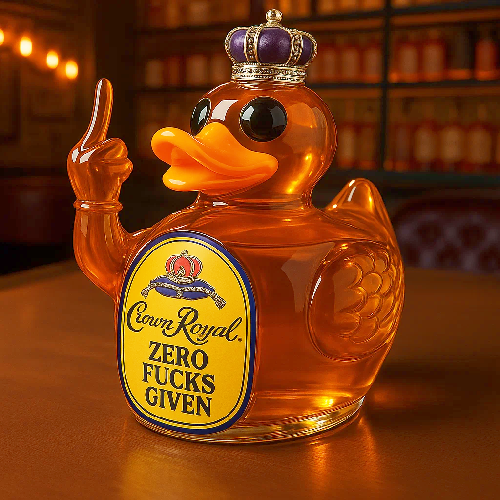Swear Middle Finger Duck Whiskey Bottle