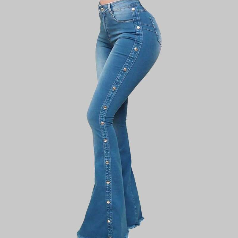 Women's High-waisted Stretch Flared Jeans