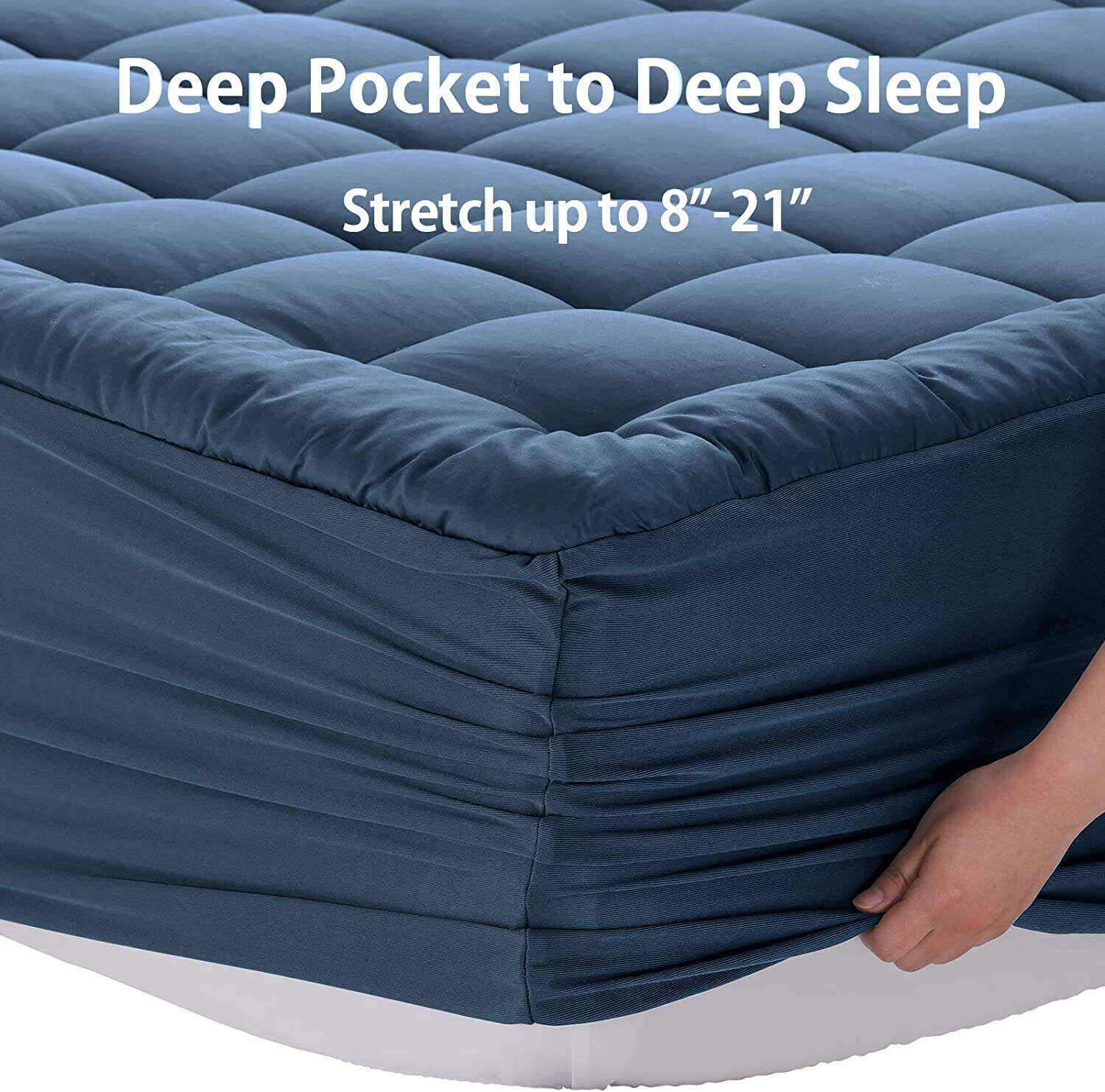 Queen Size Mattress Pad Pillow Top Mattress Cover Quilted