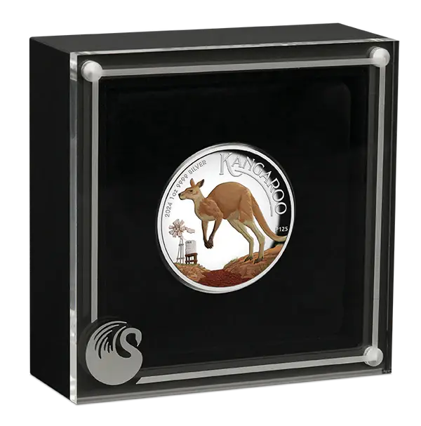 2024 $1 Australian Kangaroo 1oz Silver Proof High Relief Coloured Coin
