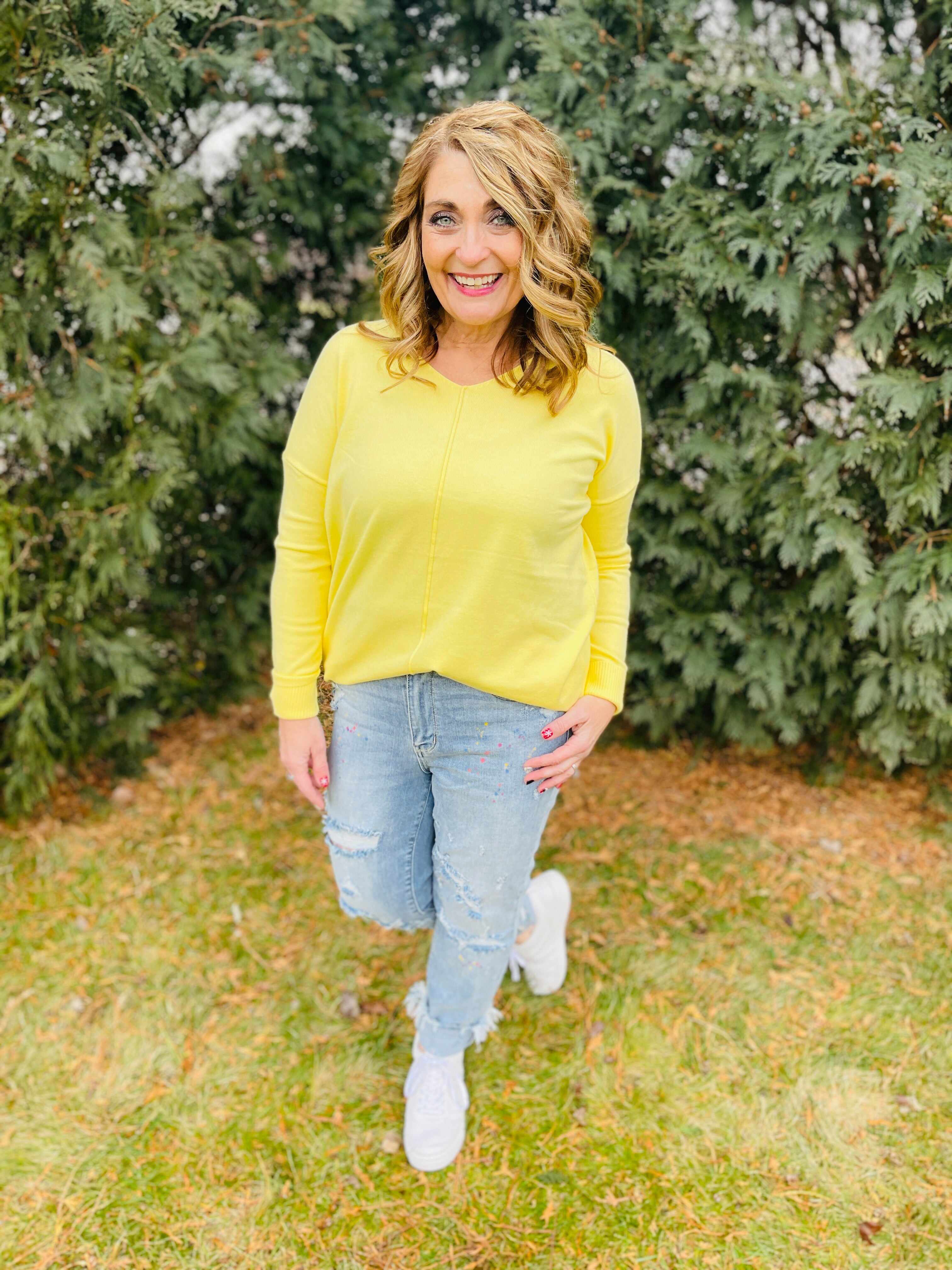 Plus/Reg Color Me Happy Boyfriend Jeans