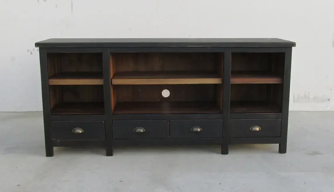 Media Console, TV Stand, Console Table, Reclaimed Wood, Sideboard, Table, Bookcase, Handmade