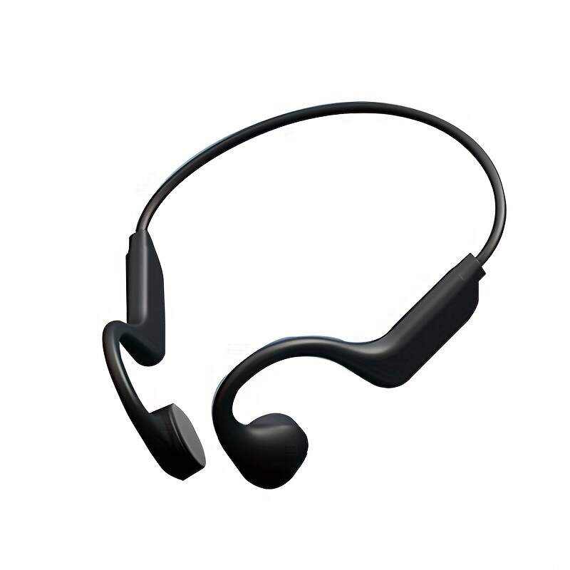 2025 New Upgraded Bone Conduction Earphones True Wireless Open Type Earphones Dual Ear Bone Sensing Sports Earphones Waterproof Sweat Resistant Tape Microphone Induction Conduction Earphones For Running, Cycling, Exercise, Gym Driving Black