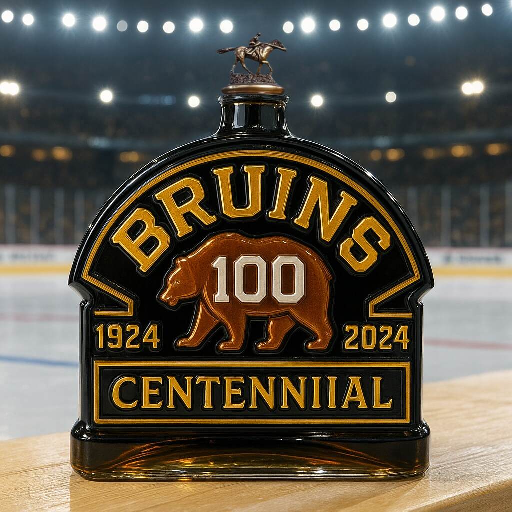 Boston Bruins 100th Anniversary Whiskey Bottle