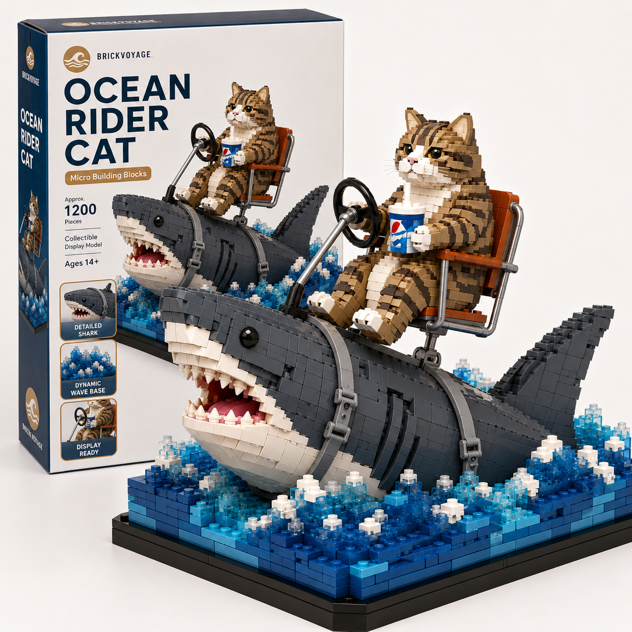 Ocean Rider Cat Micro Building Blocks Set