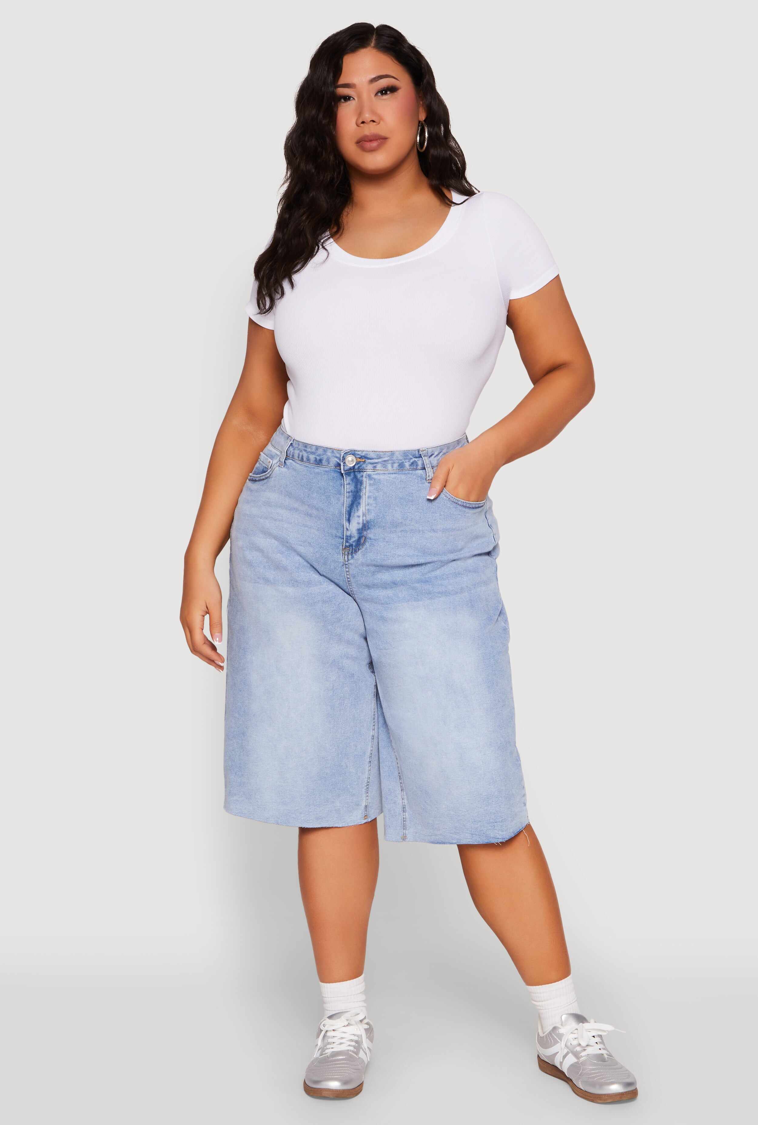 Plus Size WAX High Waisted Bermuda Shorts