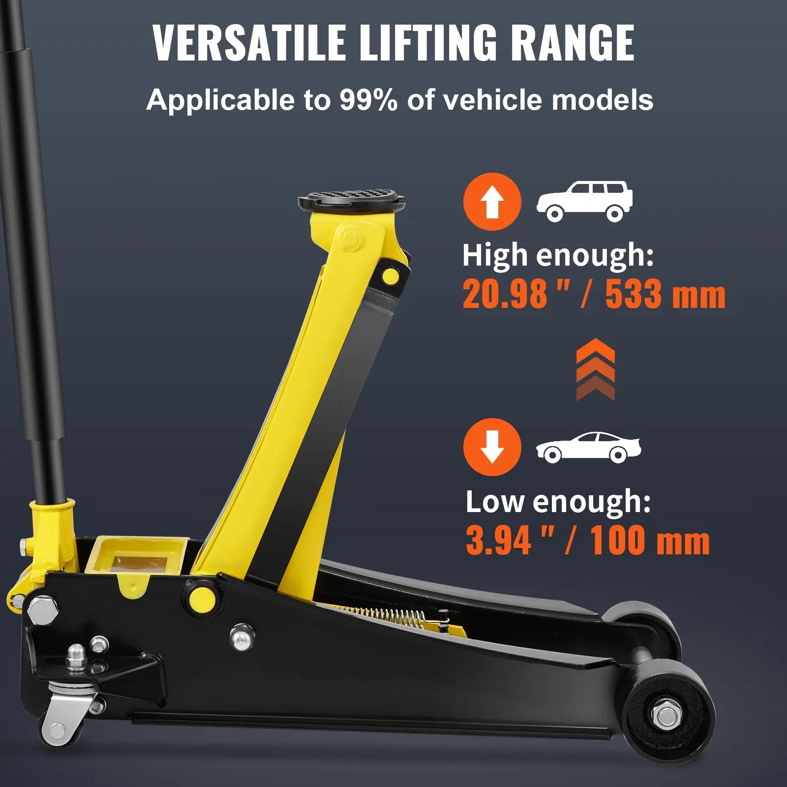 Low Profile Floor Jack 4 Ton Heavy Duty Steel Dual Piston Rapid Pump Portable Car Wheel  Super Brand Day