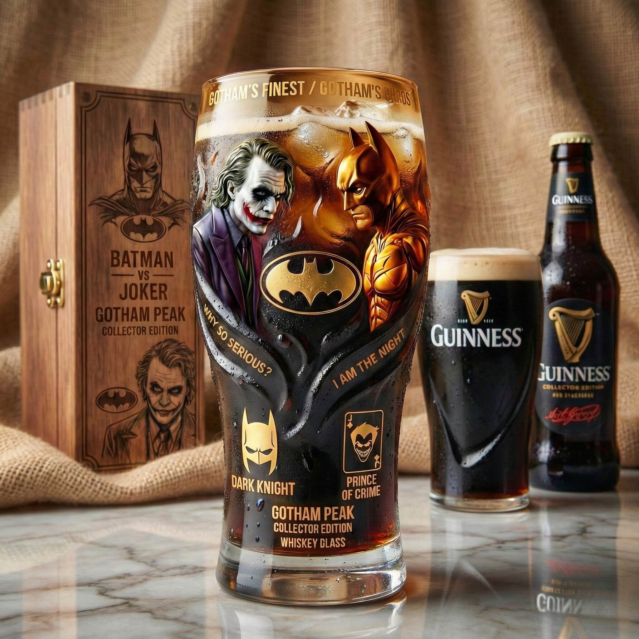 Batman vs Joker Gotham Peak Collector Whiskey Glass