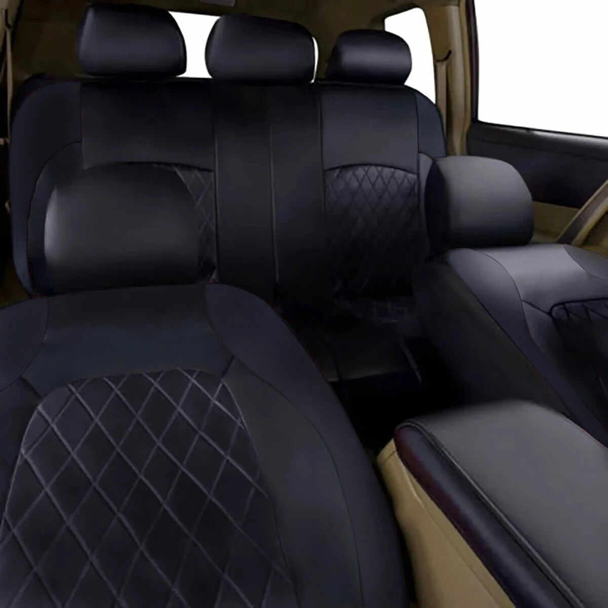 All-Season PU Leather Universal Seat Covers - 5-Seat Set