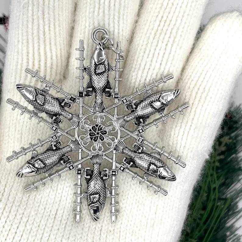 Fishing Snowflake Ornament