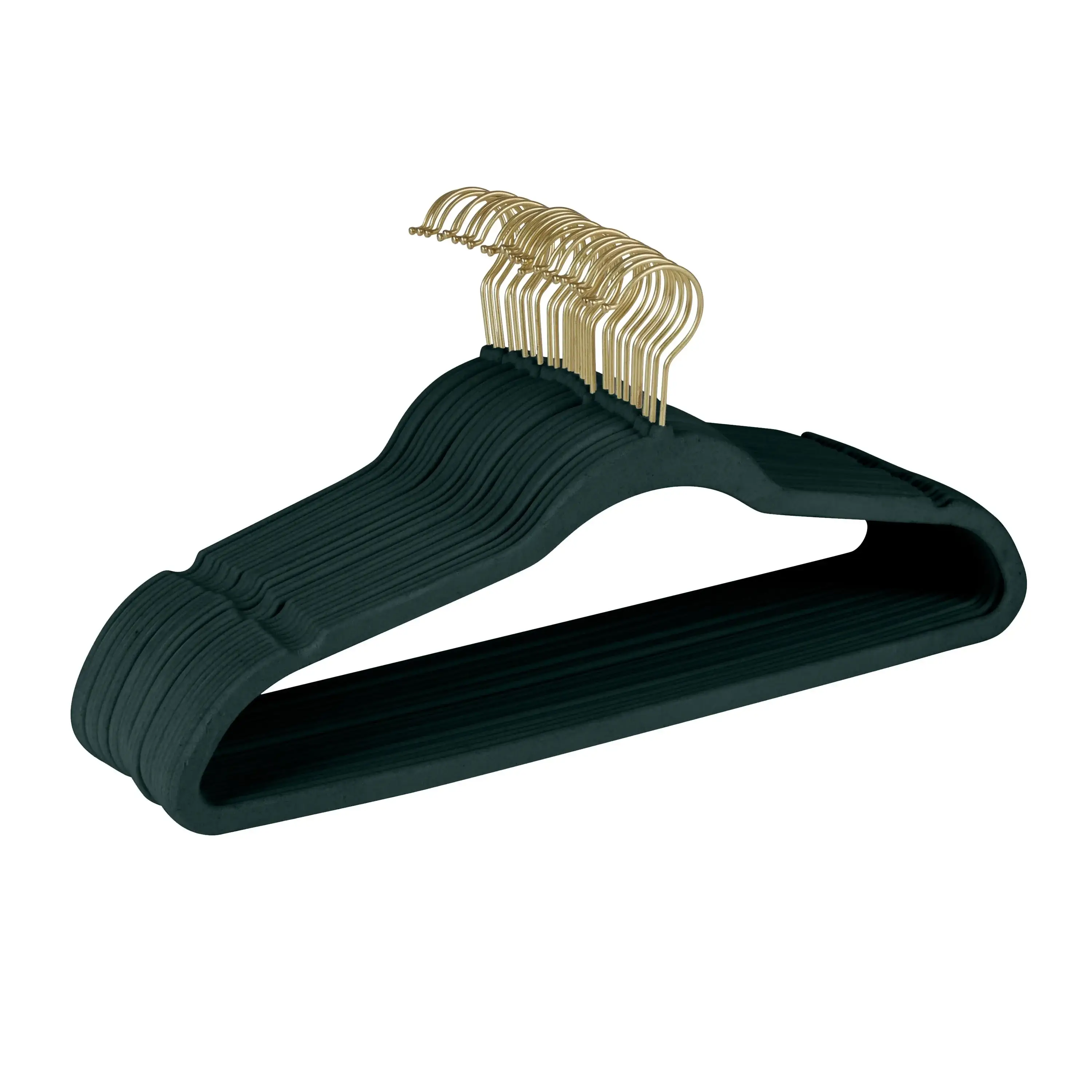 Simplify 25 Pack Slim Velvet Gold Hook Hangers - 17.7