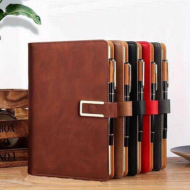 360 Pages Business Notebook Magnetic Buckle Book Retro PU Buckle Journal Diary Book Portable A5 Notepad