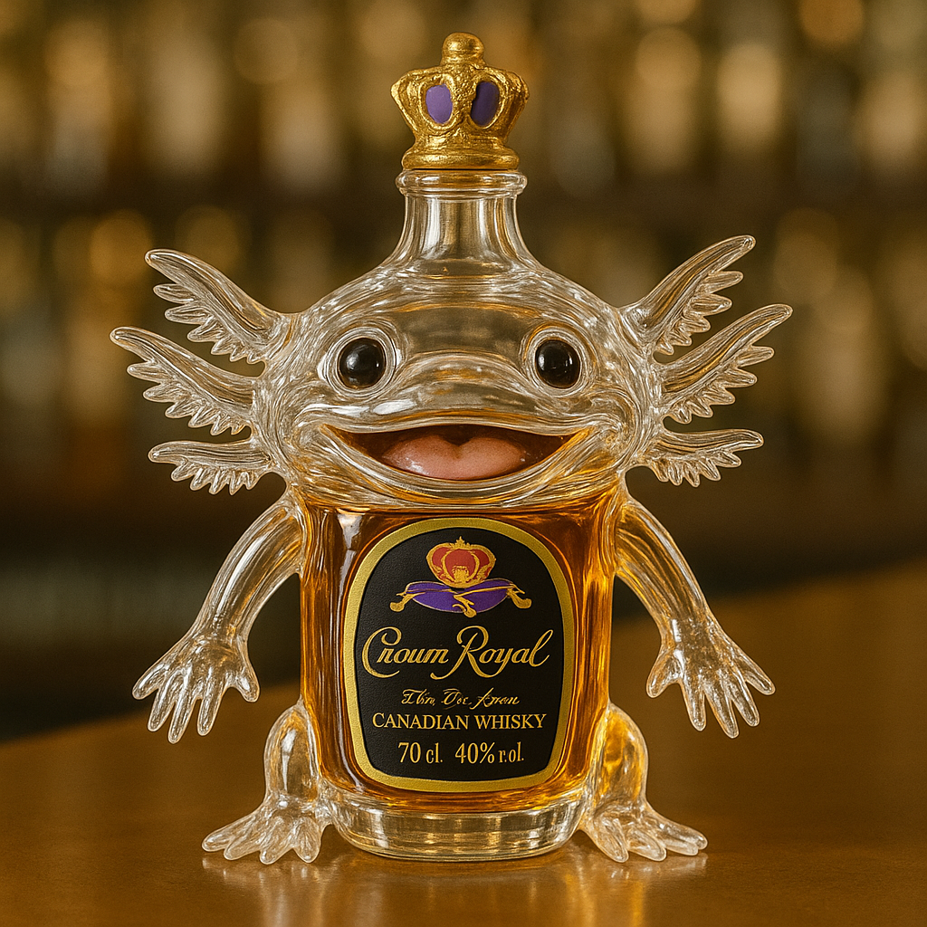 Axolotl Whiskey Bottle-Tiny Friend. Big Feelings. Good Whiskey.