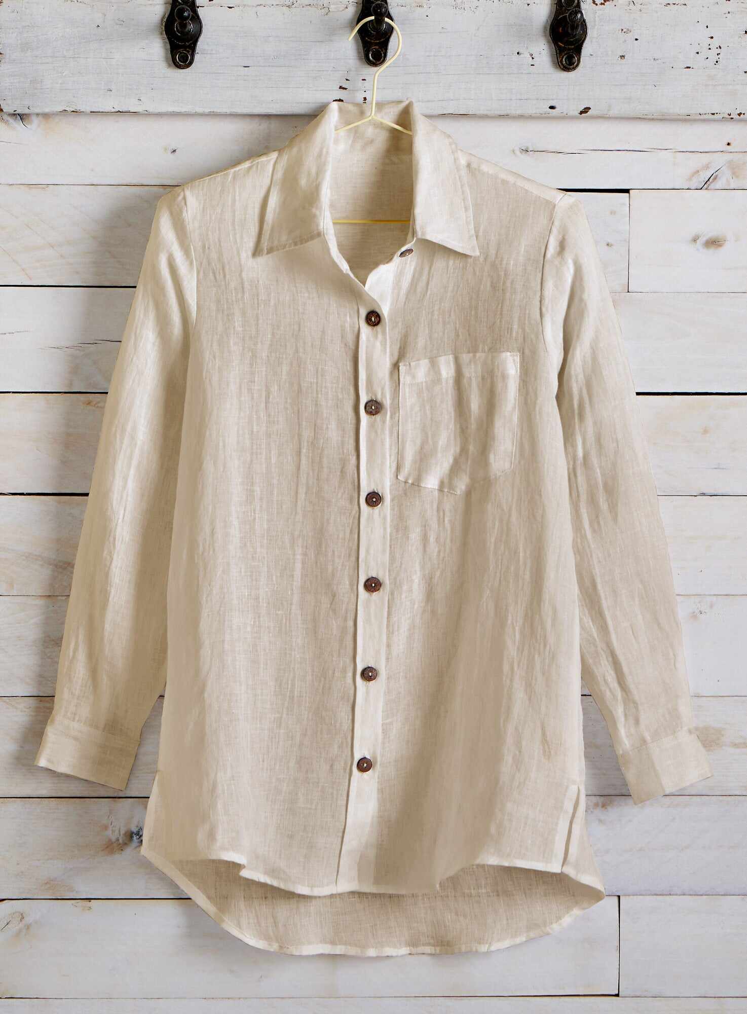 Algarve European Linen Long-sleeve Shirt