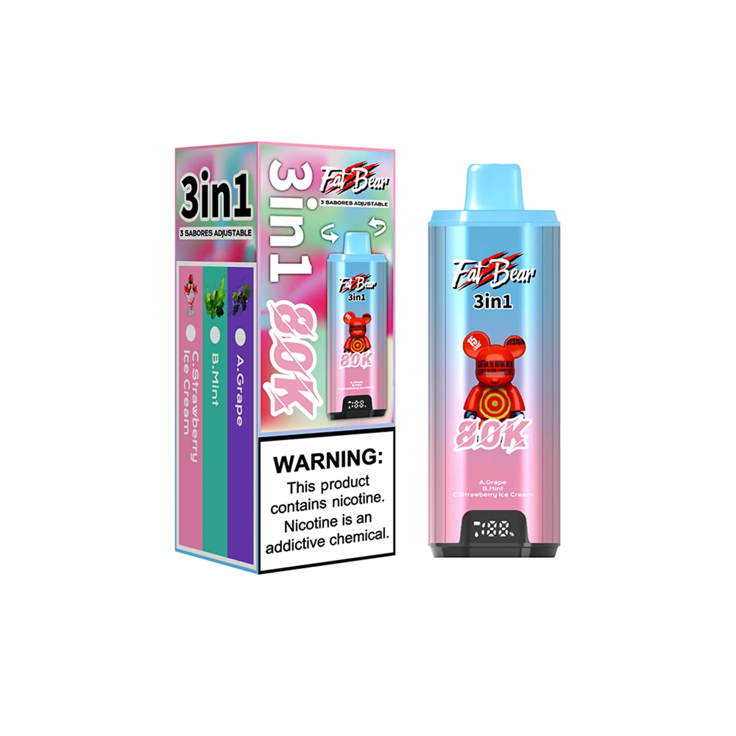 AIVONO FATBEAR 3 in 1 80000 Puffs Disposable Vape