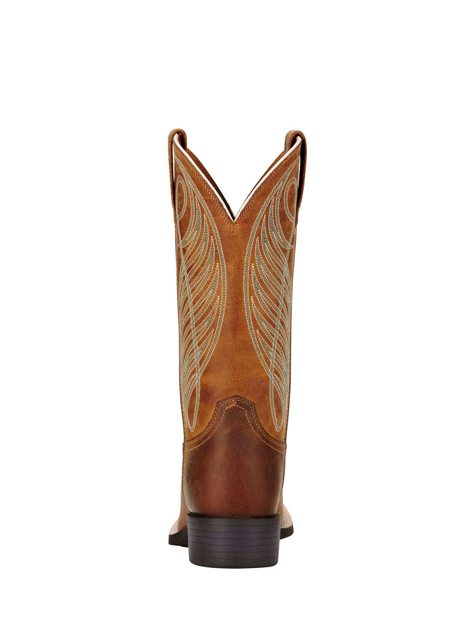 Ariat Brown Ariat Brown Round Up Wide Square Toe Western Boots