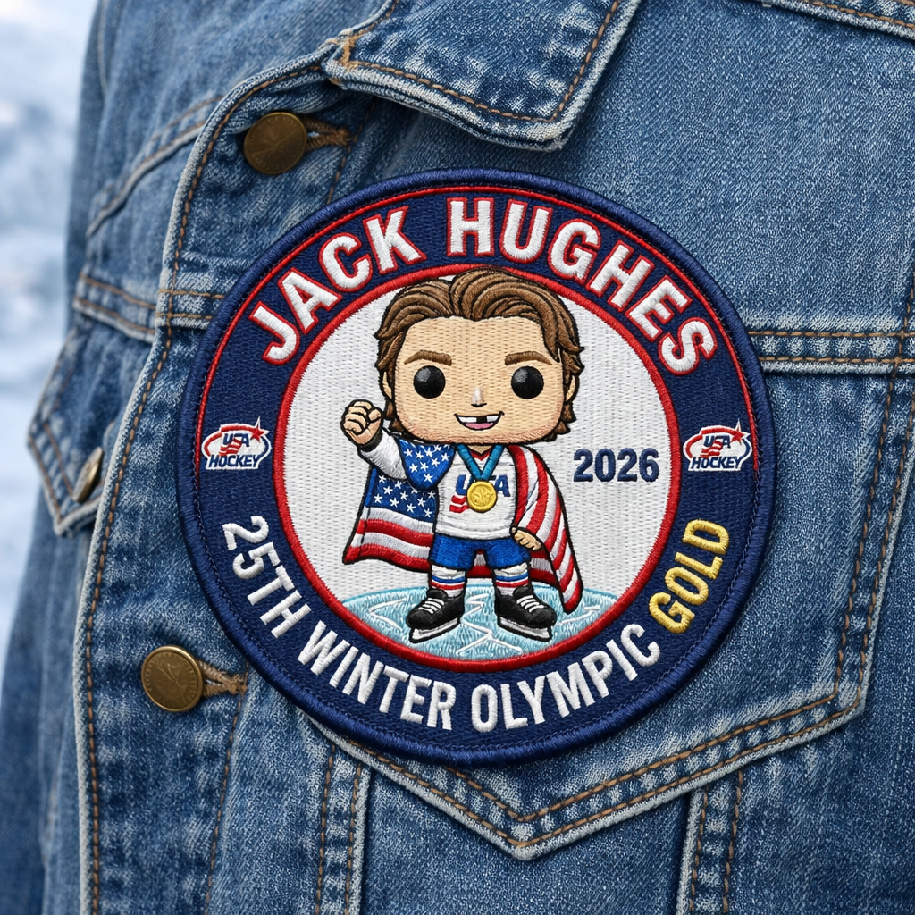 Jack Hughes – 2026 Winter Olympic Gold Commemorative Embroidered Patch